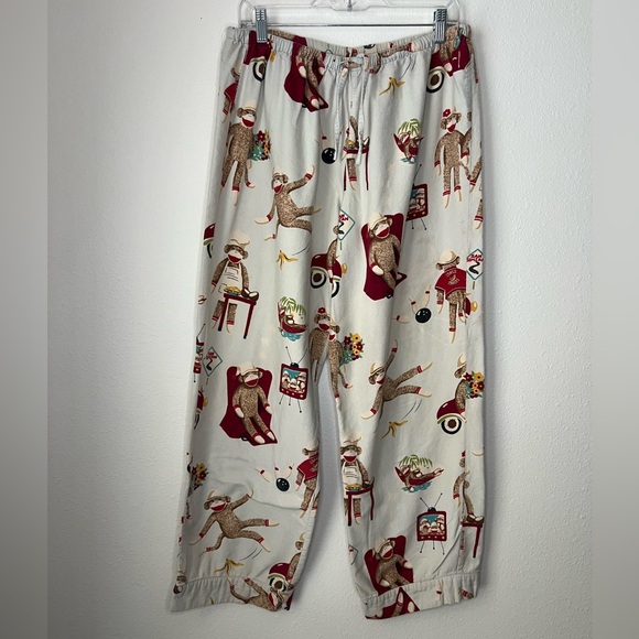 Nick and Nora Sock Monkey Pajama Pants size M - Picture 1 of 4